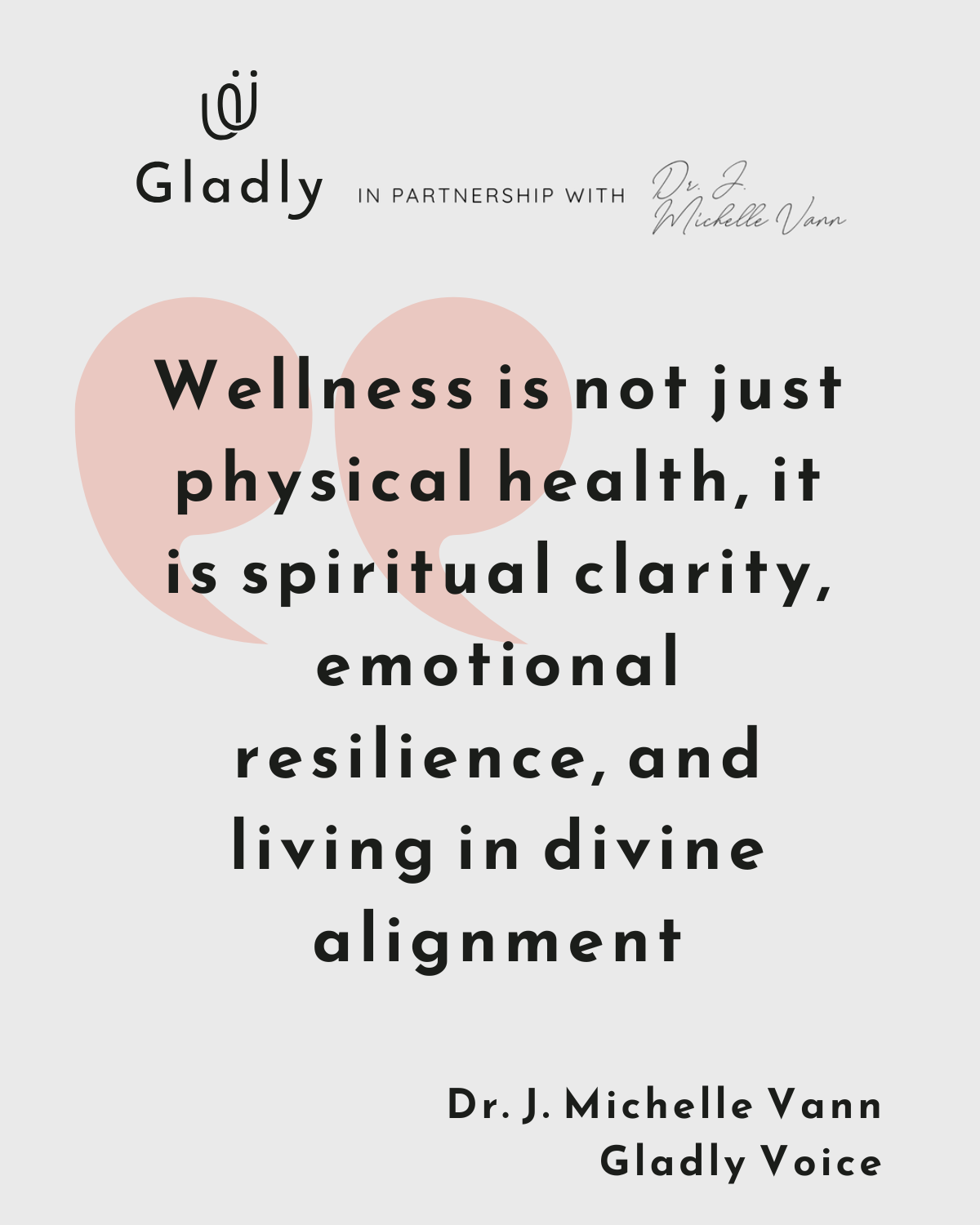 Portrait of Dr. J. Michelle Vann with quote on faith-centered wellness and mindful living