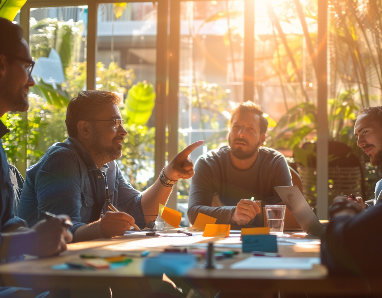 Benefits-of-Positive-Reinforcement-in-the-Workplace-cv Coworkers collaborating in a bright office, showing positive reinforcement in the workplace.