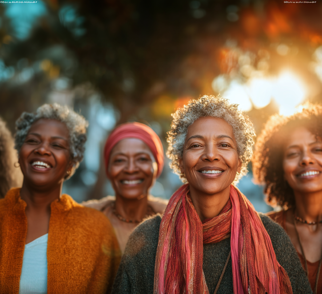 Women walking in golden light, symbolizing female burnout recovery through faith and renewal.