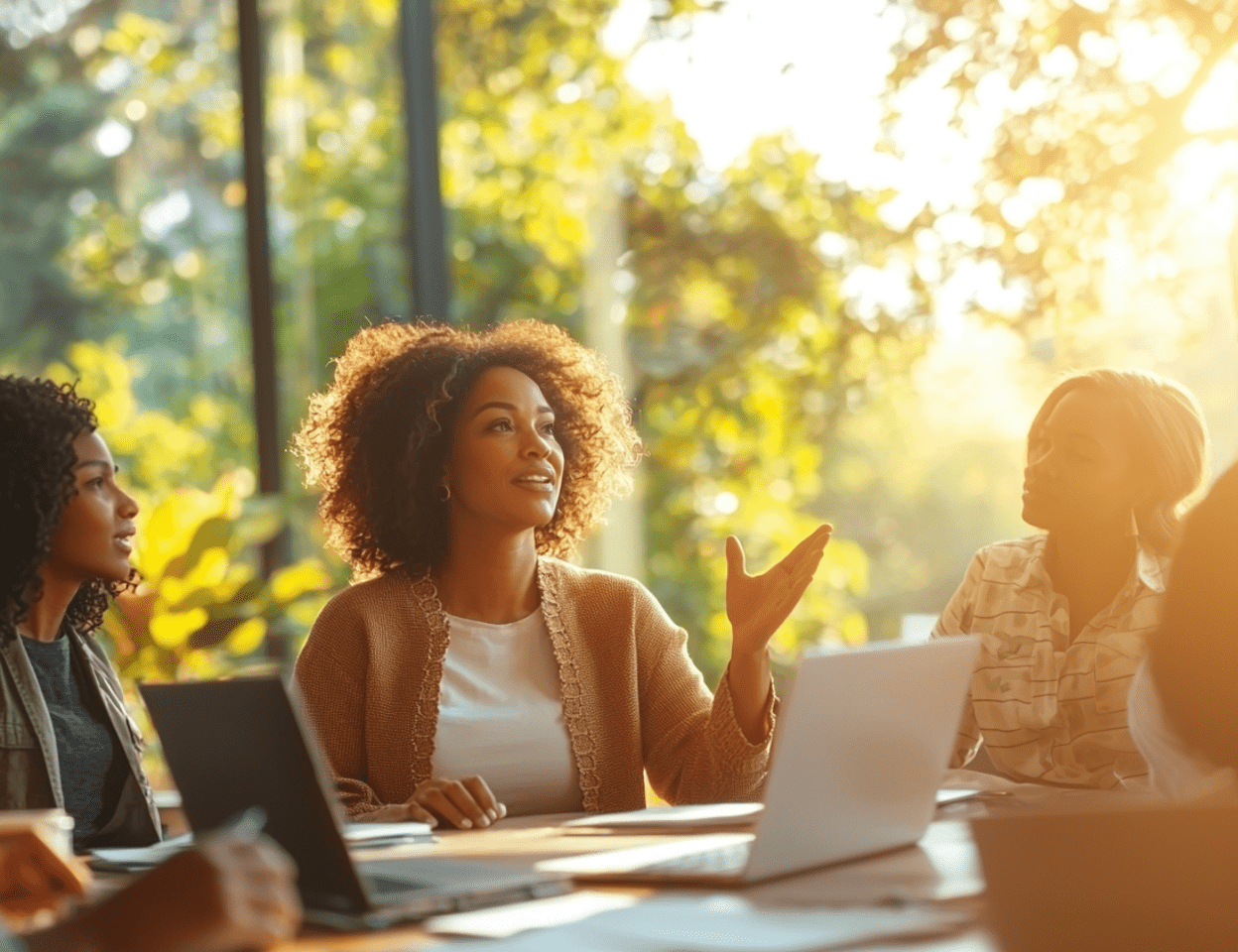Women entrepreneurs in community meeting showing resilience, purpose, and empowerment